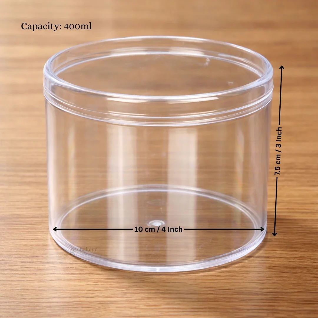 D70 (300ml), D63 (400ml) | Acrylic Transparent Round Food Container with Lid | Multipurpose Storage & Dessert Packaging Box | Reusable Clear Container | Pack of 10 - Image 4