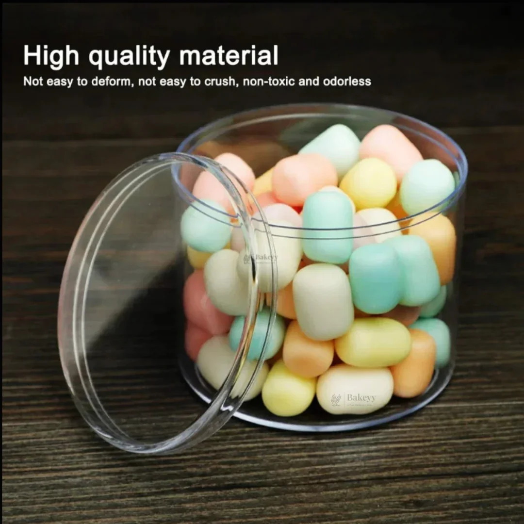 D70 (300ml), D63 (400ml) | Acrylic Transparent Round Food Container with Lid | Multipurpose Storage & Dessert Packaging Box | Reusable Clear Container | Pack of 10 - Image 6