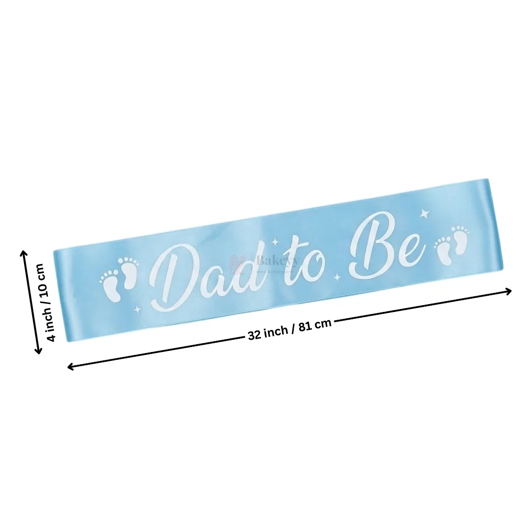 Dad to Be Satin Party Sash Baby Shower Sash with Black Lettering | Pack of 1 - Image 2