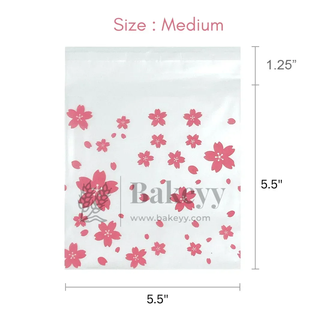 Daisy Flower Cellophane Bags | Pink | Clear Plastic Self Sealing Envelope Crystal Bag | Pack of 100 - Image 3