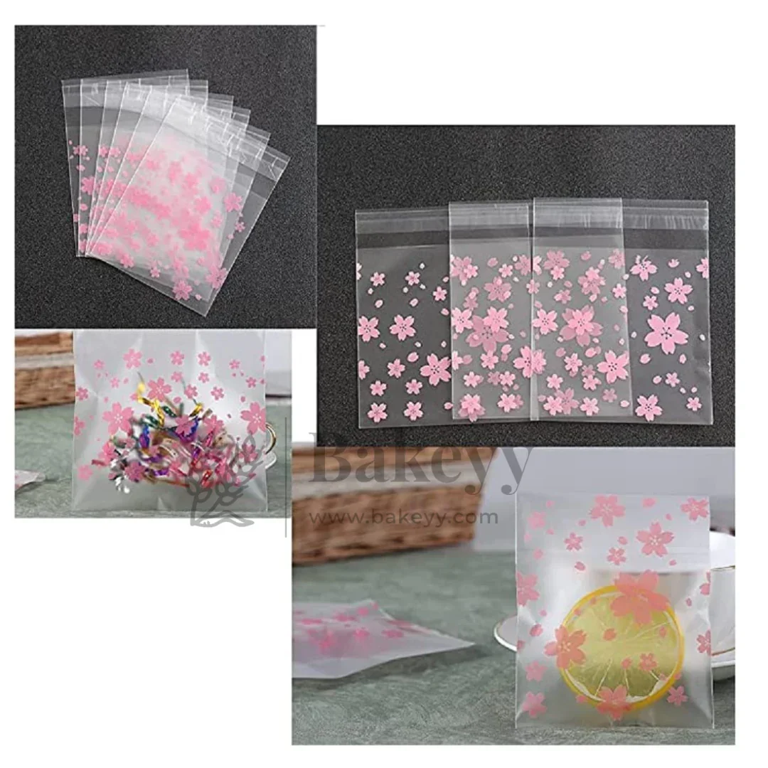 Daisy Flower Cellophane Bags | Pink | Clear Plastic Self Sealing Envelope Crystal Bag | Pack of 100 - Image 6