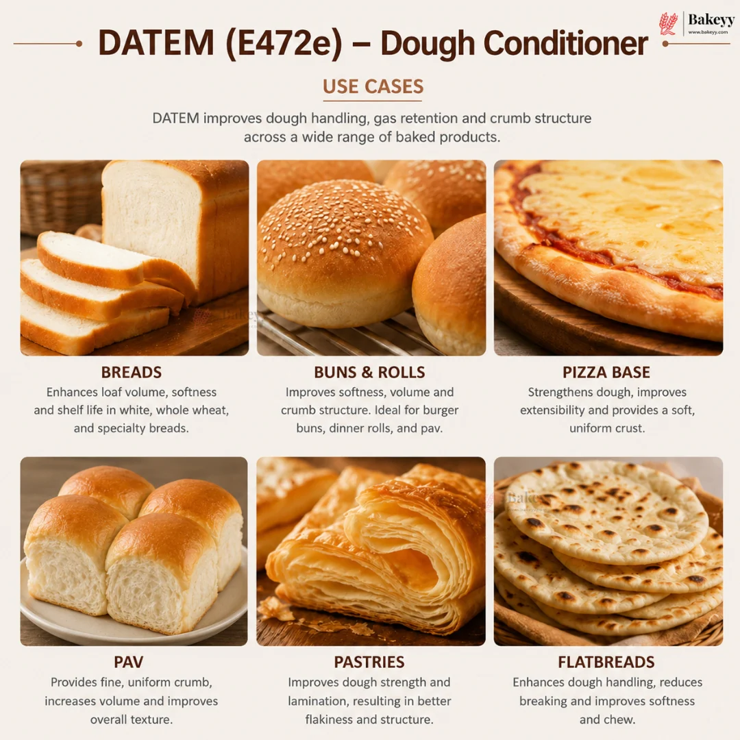 DATEM Dough Conditioner (E472e) | Add-On Bread Improver for Breads, Buns, Pizza & Bakery Products | 100g | pack of 1 - Image 3