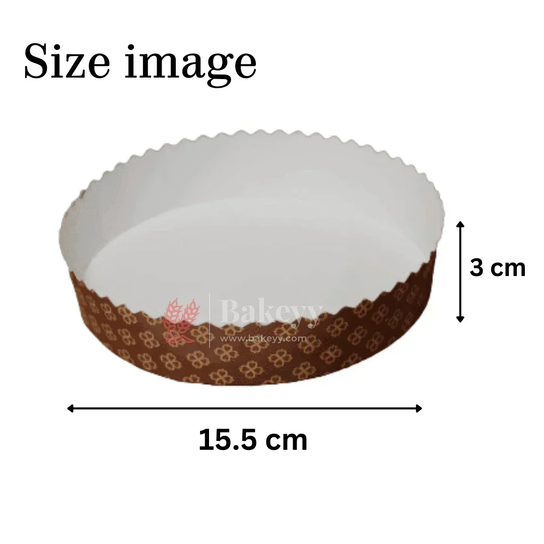 250g Bake and Serve Round Mould | Brown | Pack of 50| Paper Baking Mould | Plum Cake Mould - Image 2