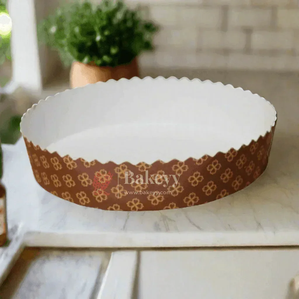 250g Bake and Serve Round Mould | Brown | Pack of 50| Paper Baking Mould | Plum Cake Mould - Image 3