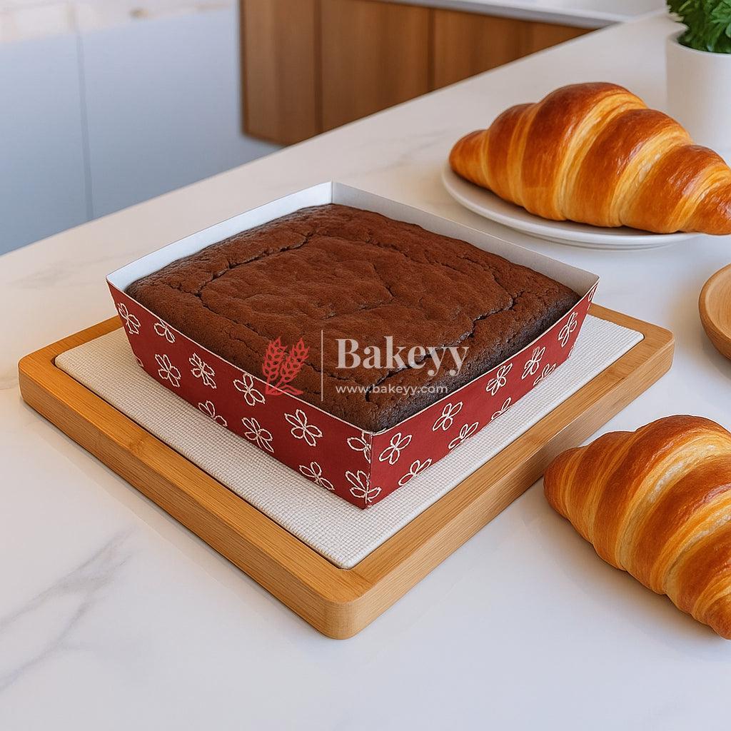 Brownie Bake N Serve Paper Trays | Pack of 50 | Floral Print Square Cups in Red, Blue & Brown for Elegant Baking & Serving - Image 7