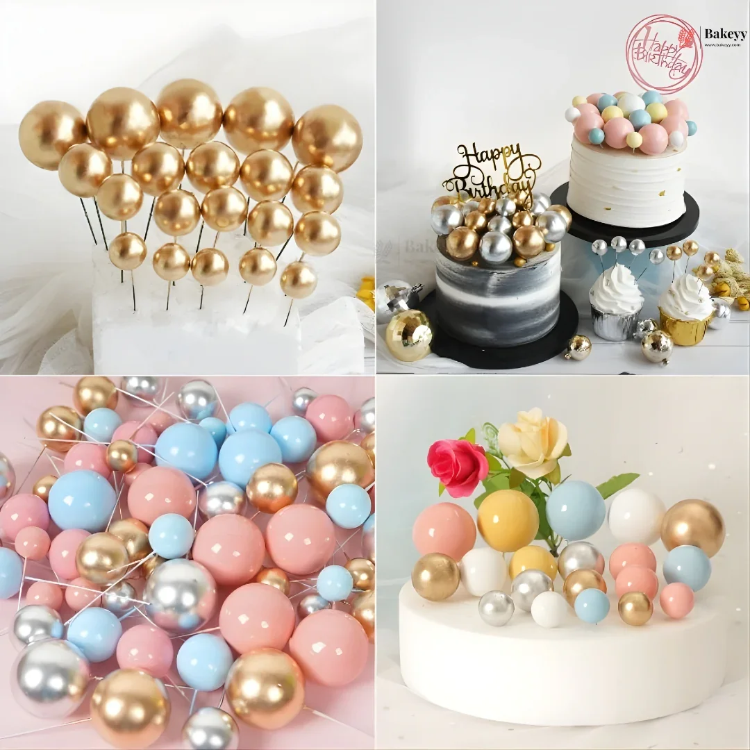 Decorative Faux Balls Cake Topper | Cake Decor | Craft & Décor Fillers | Mixed Sizes | 20 Faux ball Per Pack | Pack of 1 - Image 3