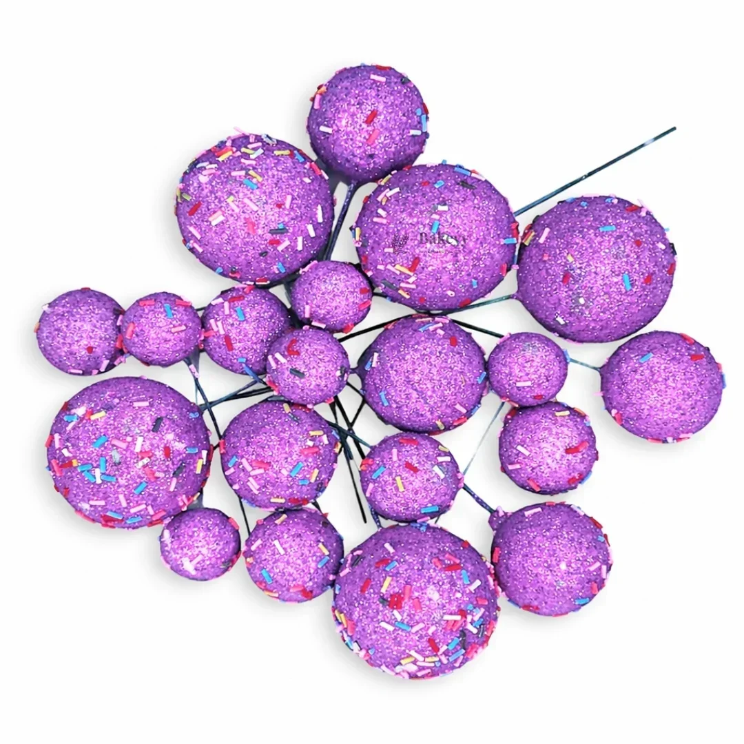 Decorative Faux Sprinkle and Glitter Balls for Cakes and Party Styling | Glitter Faux Balls | Cake Décor | Pack of 20 - Image 10