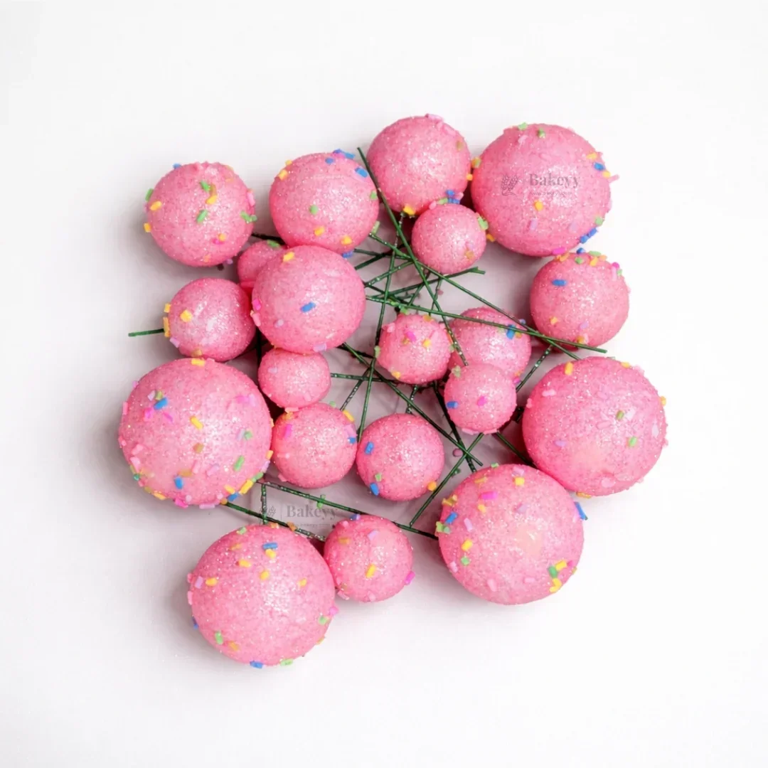 Decorative Faux Sprinkle and Glitter Balls for Cakes and Party Styling | Glitter Faux Balls | Cake Décor | Pack of 20 - Image 13