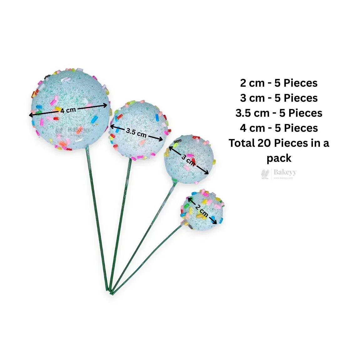 Decorative Faux Sprinkle and Glitter Balls for Cakes and Party Styling | Glitter Faux Balls | Cake Décor | Pack of 20 - Image 5