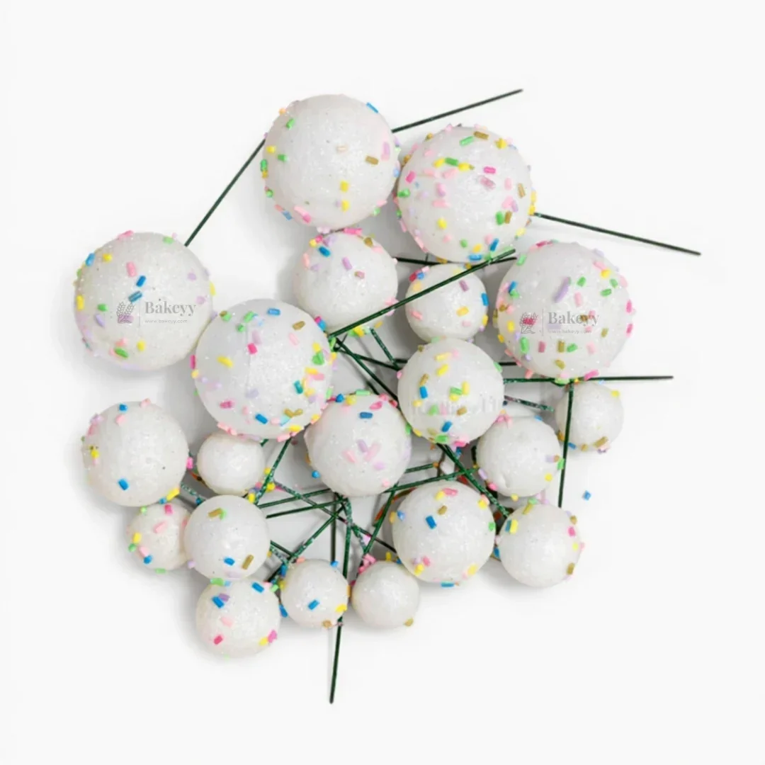 Decorative Faux Sprinkle and Glitter Balls for Cakes and Party Styling | Glitter Faux Balls | Cake Décor | Pack of 20 - Image 8