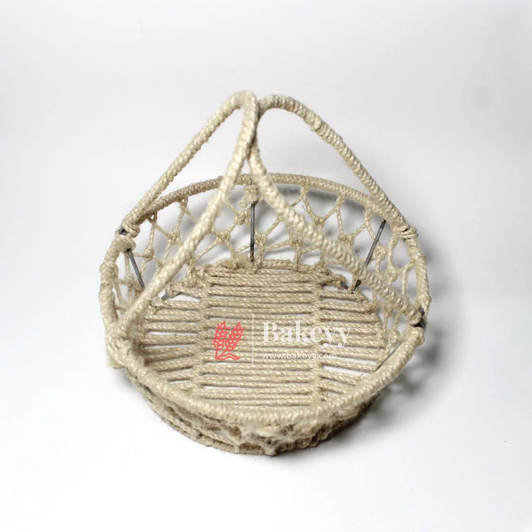 Decorative Jute Metal Hamper Basket For Gifting | Handcrafted Round Basket – Stylish & Functional Storage - Image 4
