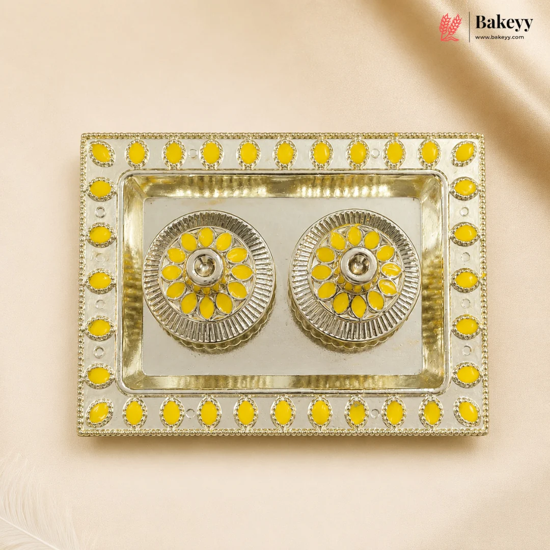Decorative Kumkum Holder Tray Set | Roli Chawal Container for Pooja, Diwali, Wedding & Temple Rituals | Pack of 1 - Image 7