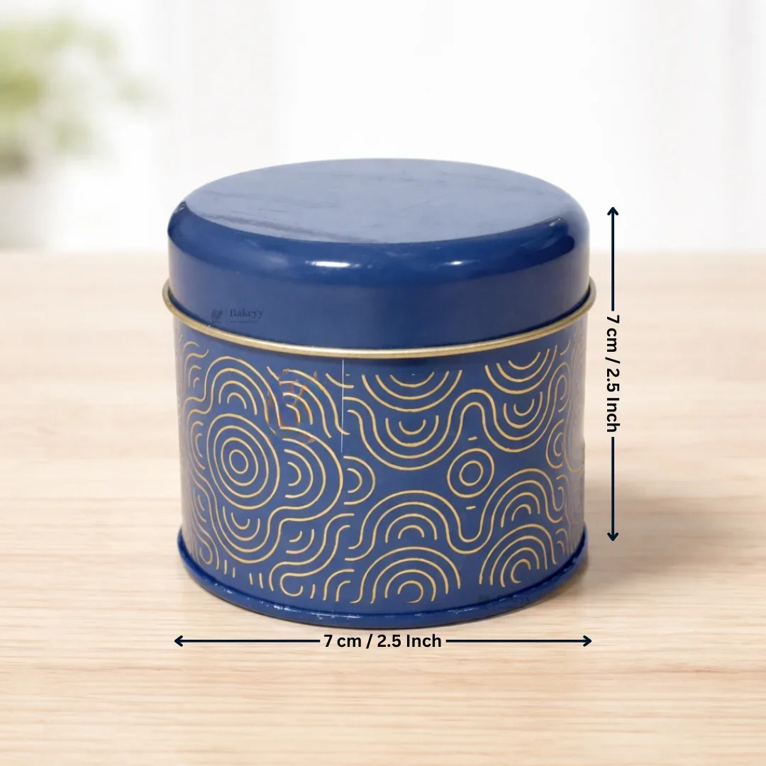 Decorative Round Tin Storage Containers | Stylish Multi-Purpose Tins | Pack of 1 - Image 2