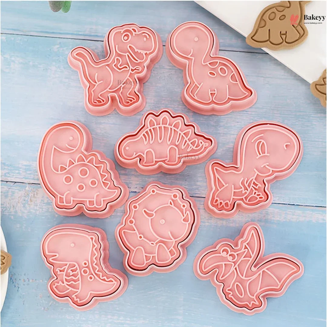 Dinosaur Theme Cookie Cutter & Embosser Set | 8 Piece | Pack of 1 - Image 3