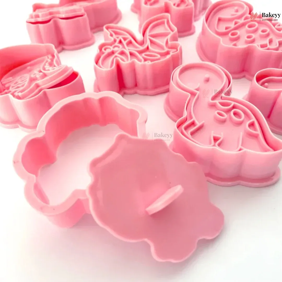 Dinosaur Theme Cookie Cutter & Embosser Set | 8 Piece | Pack of 1 - Image 4