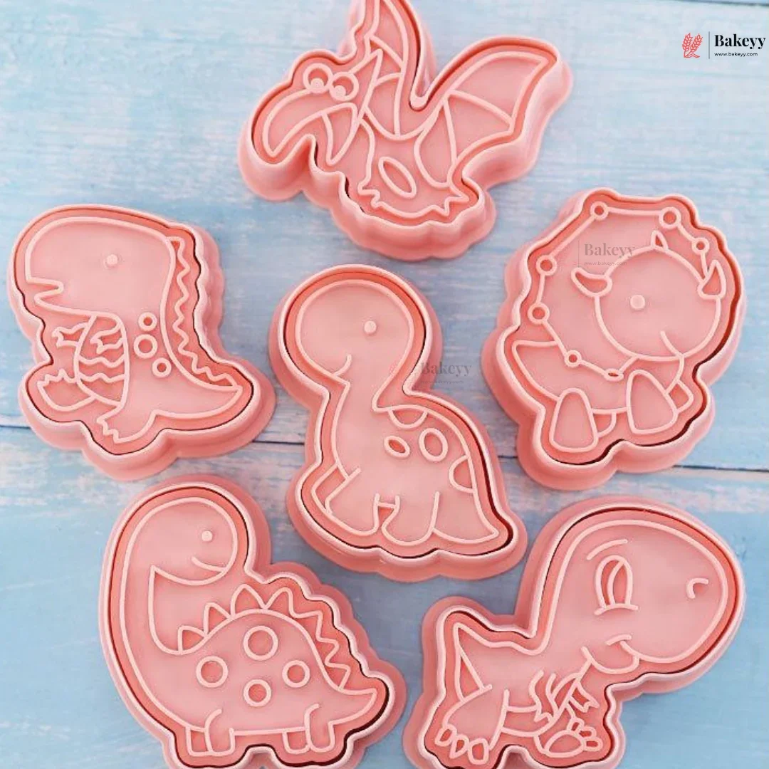Dinosaur Theme Cookie Cutter & Embosser Set | 8 Piece | Pack of 1 - Image 5