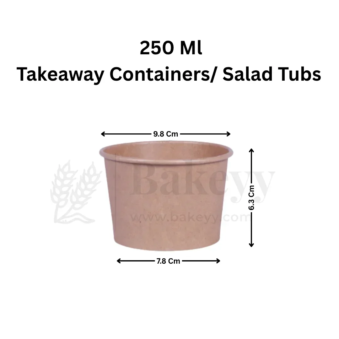 Disposable Round Kraft Containers for Food With Lid | Pack of 50 | Kraft Tub | Dessert Tubs - Image 5
