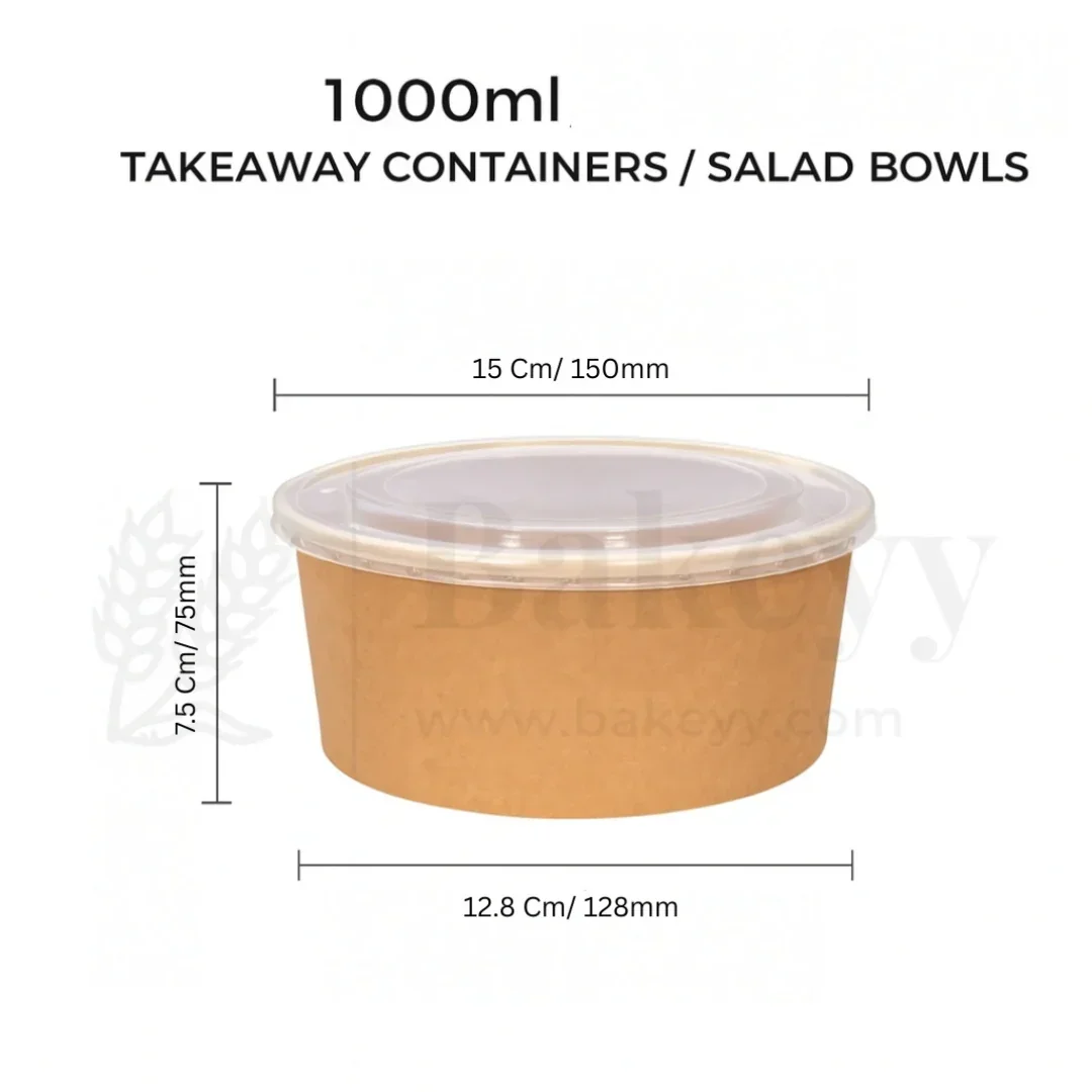 Disposable Round Kraft Containers for Food With Lid | Pack of 50 | Kraft Tub | Dessert Tubs - Image 8