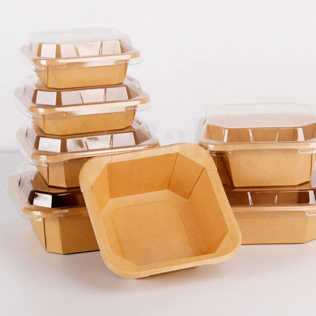 Disposable Square Kraft Containers for Food With Lid | Pack of 50 | Useful for Brownie Bites, Tres Leches and Salads - Image 4