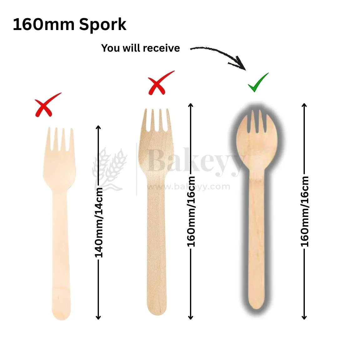 Disposable Wooden Fork & Spork | Pack of 100 - Image 10