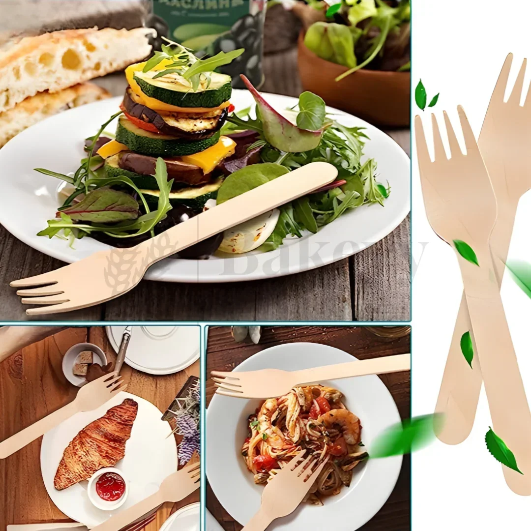 Disposable Wooden Fork & Spork | Pack of 100 - Image 5