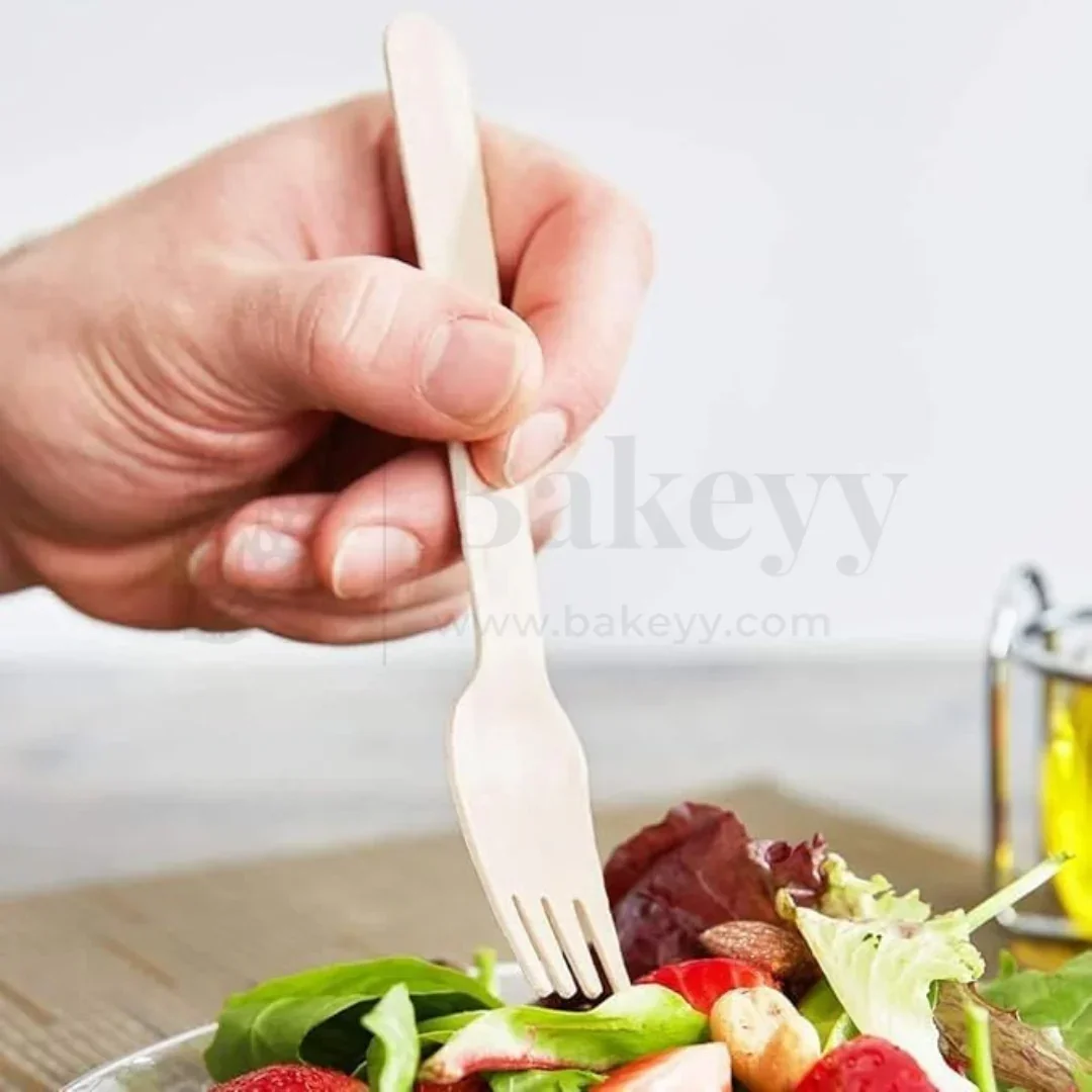 Disposable Wooden Fork & Spork | Pack of 100 - Image 8