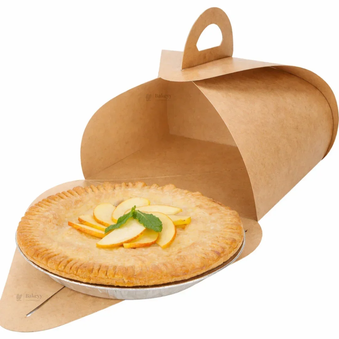Dome Cake Box with Handle | Kraft Color Paper | Elegant Curved Top Packaging Box | Pack of 25 - Image 3
