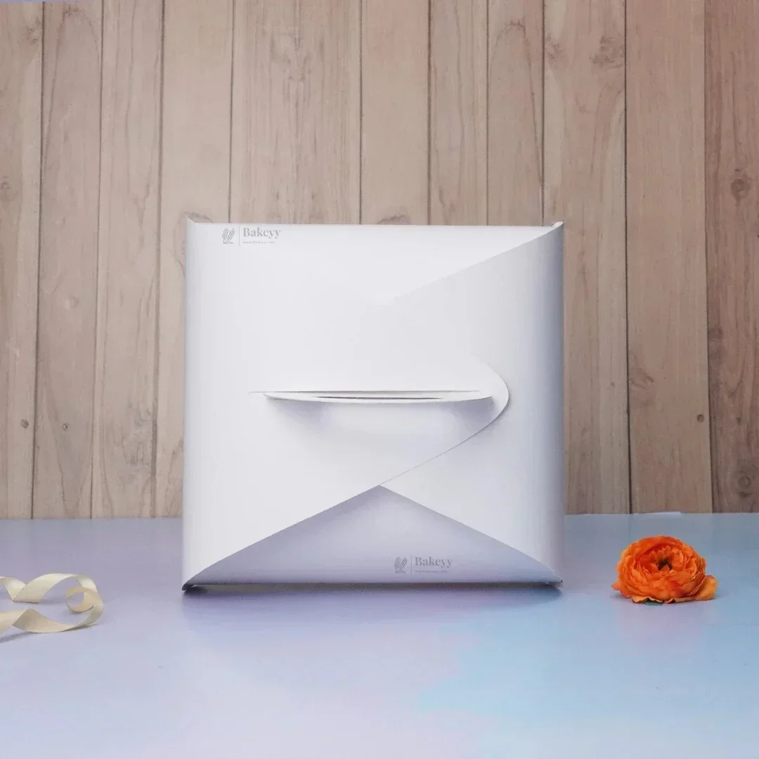 Dome Cake Box with Handle | White Color Paper | Elegant Curved Top Packaging Box | Pack of 25 - Image 5