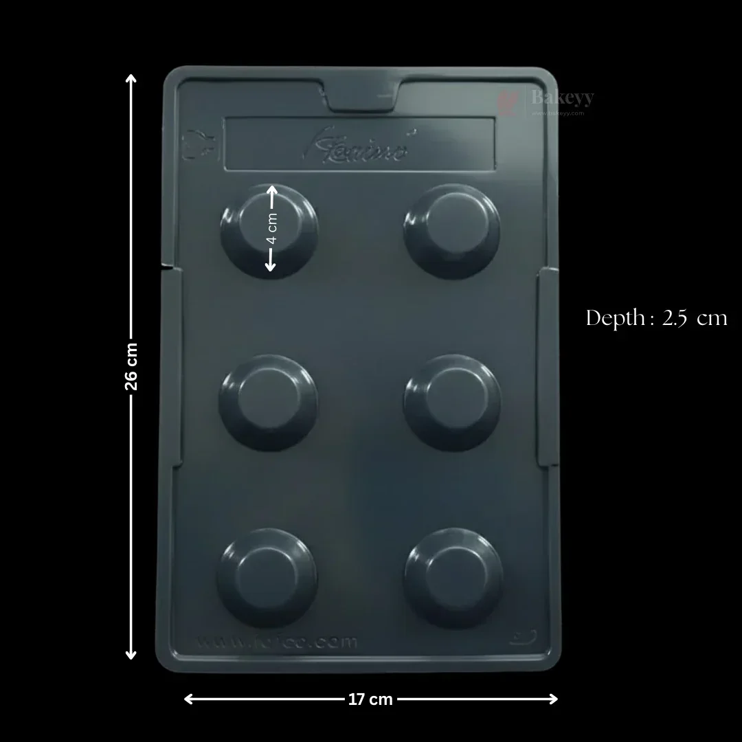 Mould 212-Dome Cylinder Chocolate Mould Tray | 6 Cavity | Party Favor Mould | Pack of 1 - Image 2