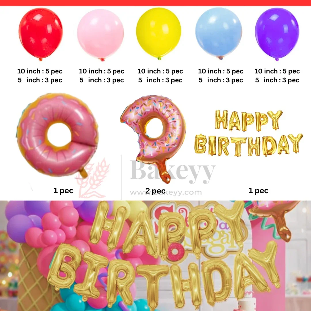 Donut Theme Happy Birthday Balloon Decoration Kit | Party Decor | Pack of 1 - Image 2