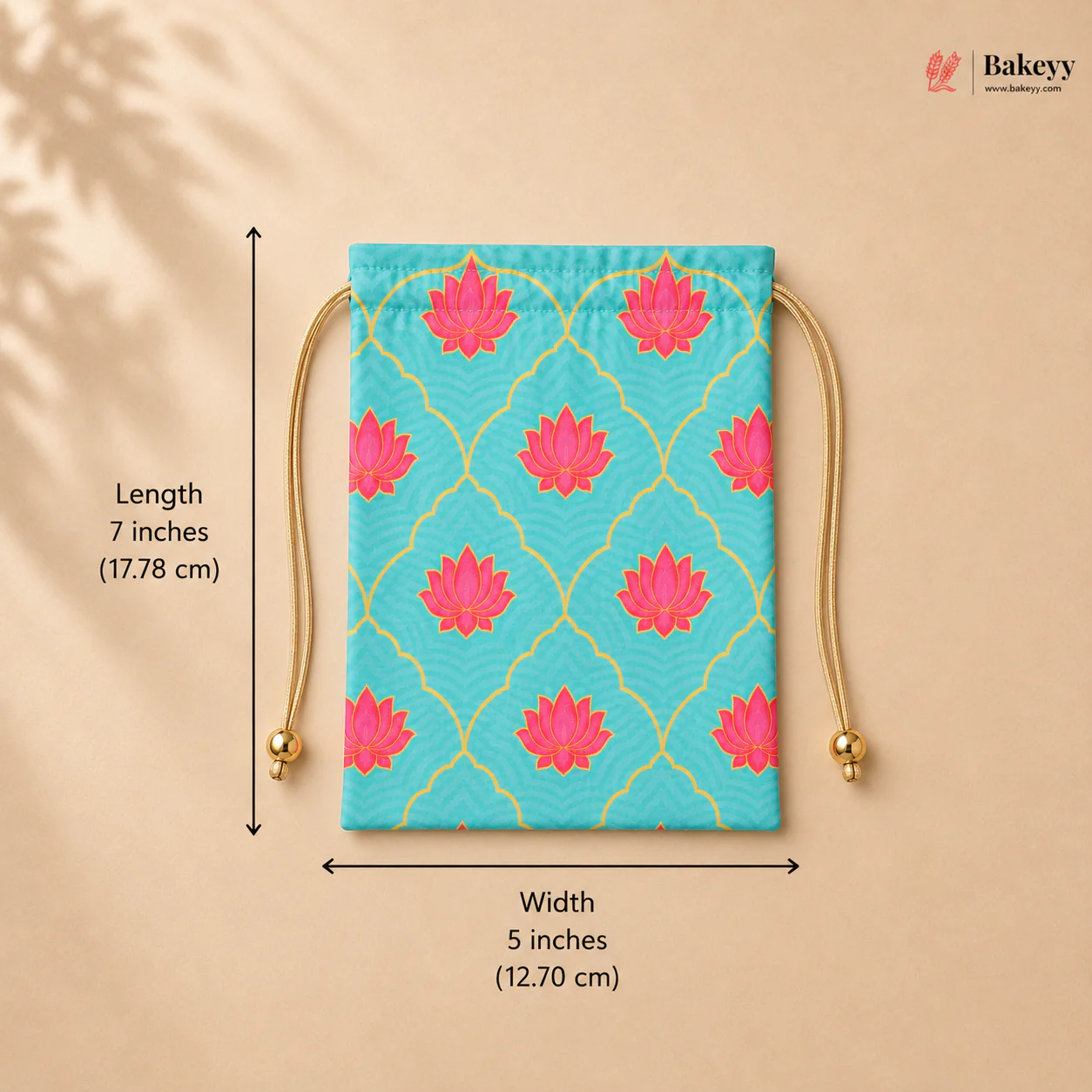 Drawstring Potli Bags | Lotus Design | Two Colors | Three Sizes | Pack of 10 - Image 7