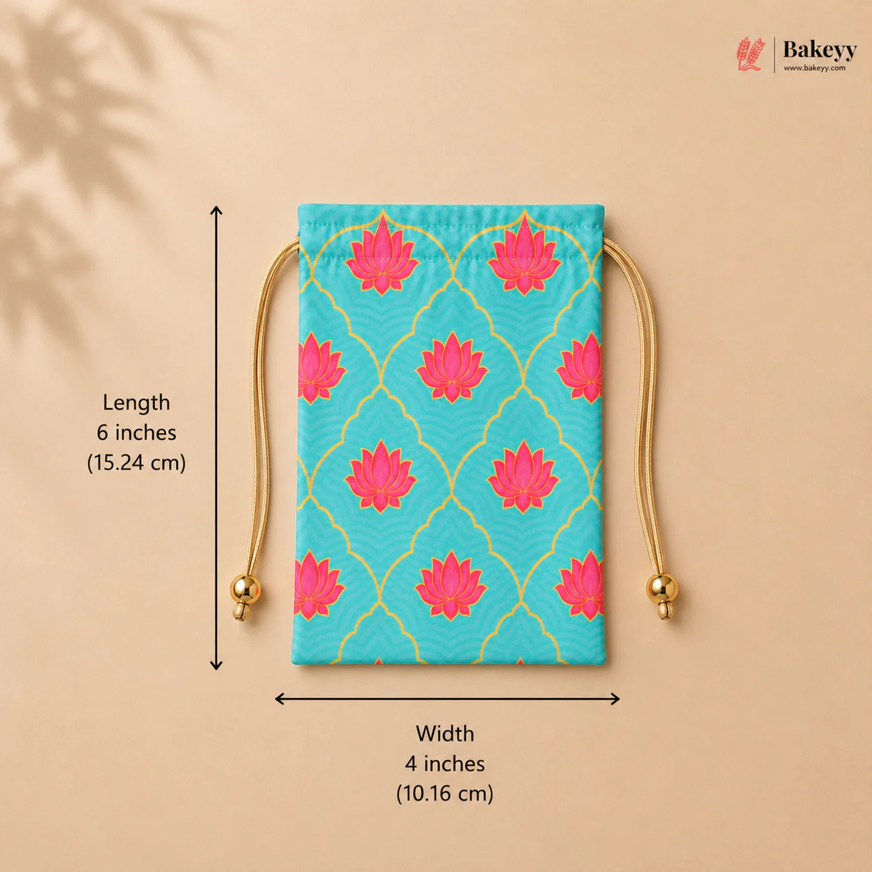 Drawstring Potli Bags | Lotus Design | Two Colors | Three Sizes | Pack of 10 - Image 8