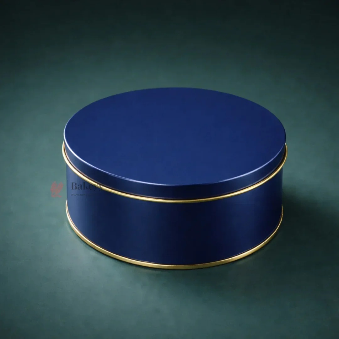 Round Metal Cake Tin Box with Lid | Premium Decorative Tin for Plum Cake, Dream Cake & Gift Packing | Reusable Storage Container | Multiple Colors - Image 6