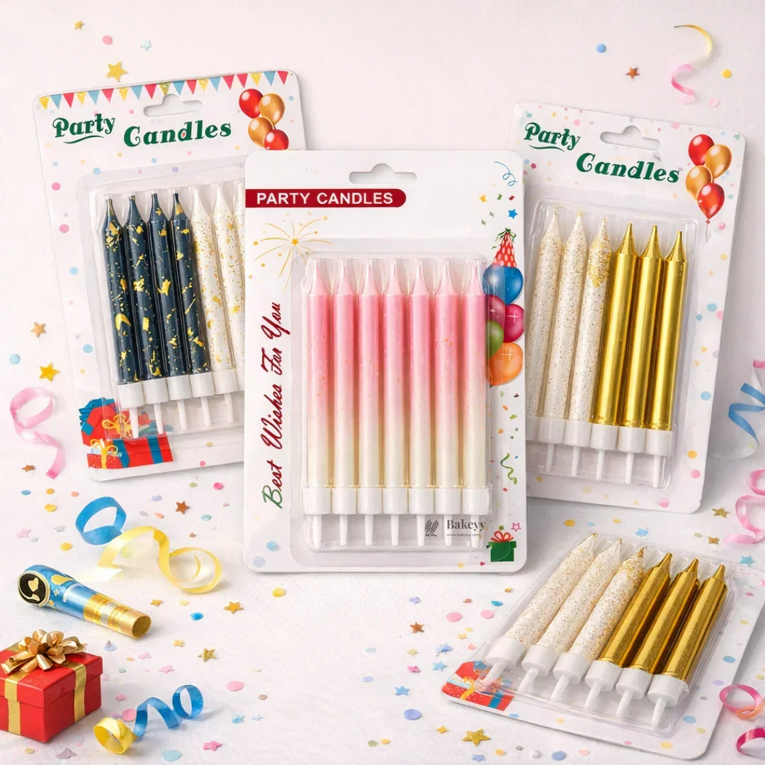 Dual Tone Metallic Candles | Glitter Candles | Birthday Decor