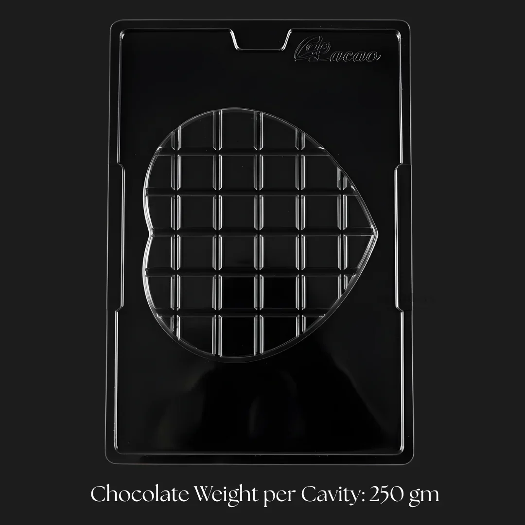 Mould 681 | Dubai Kunafa Heart Chocolate Mould Tray | 1 Cavity | Party Favor Mould | Pack of 1