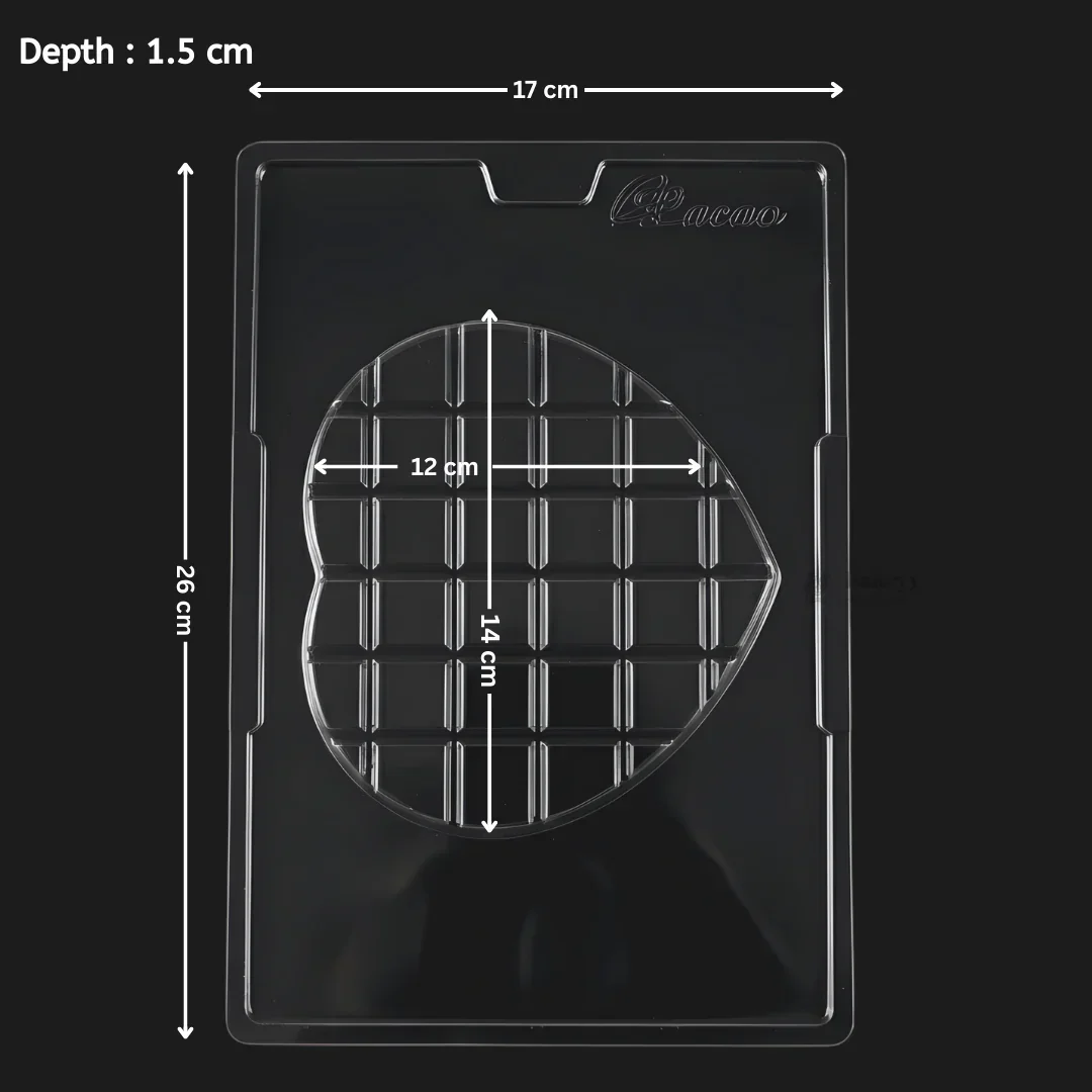 Mould 681 | Dubai Kunafa Heart Chocolate Mould Tray | 1 Cavity | Party Favor Mould | Pack of 1 - Image 2