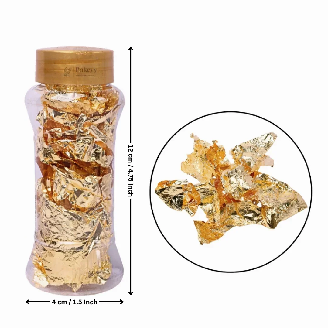 Metallic Leaf Flakes | Gold and Silver | Cake Decoration & Dessert Garnish | Pack of 1 - Image 3