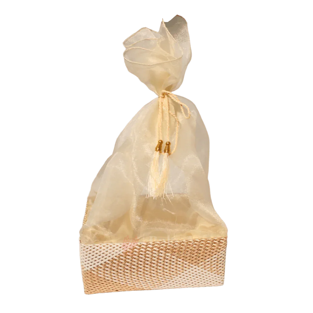 Hues Elegant Beige Pearl Net Square Hamper | Luxurious Gifting Basket - Image 7