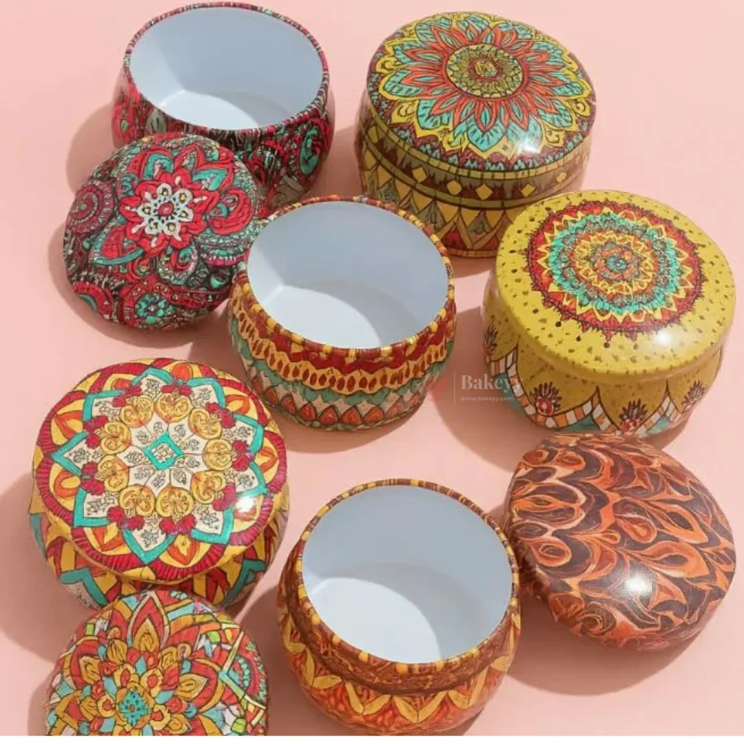 Empty Tin Matka Shaped Decorative Boxes | Round Box | Candle Tin Box | Pack of 12 - Image 4
