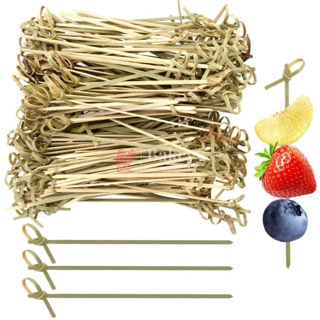 4 Inch Bamboo Knot Picks | Cocktail Skewers Eco Friendly Completely Biodegradable | Adding Cocktail | Pack Of 100