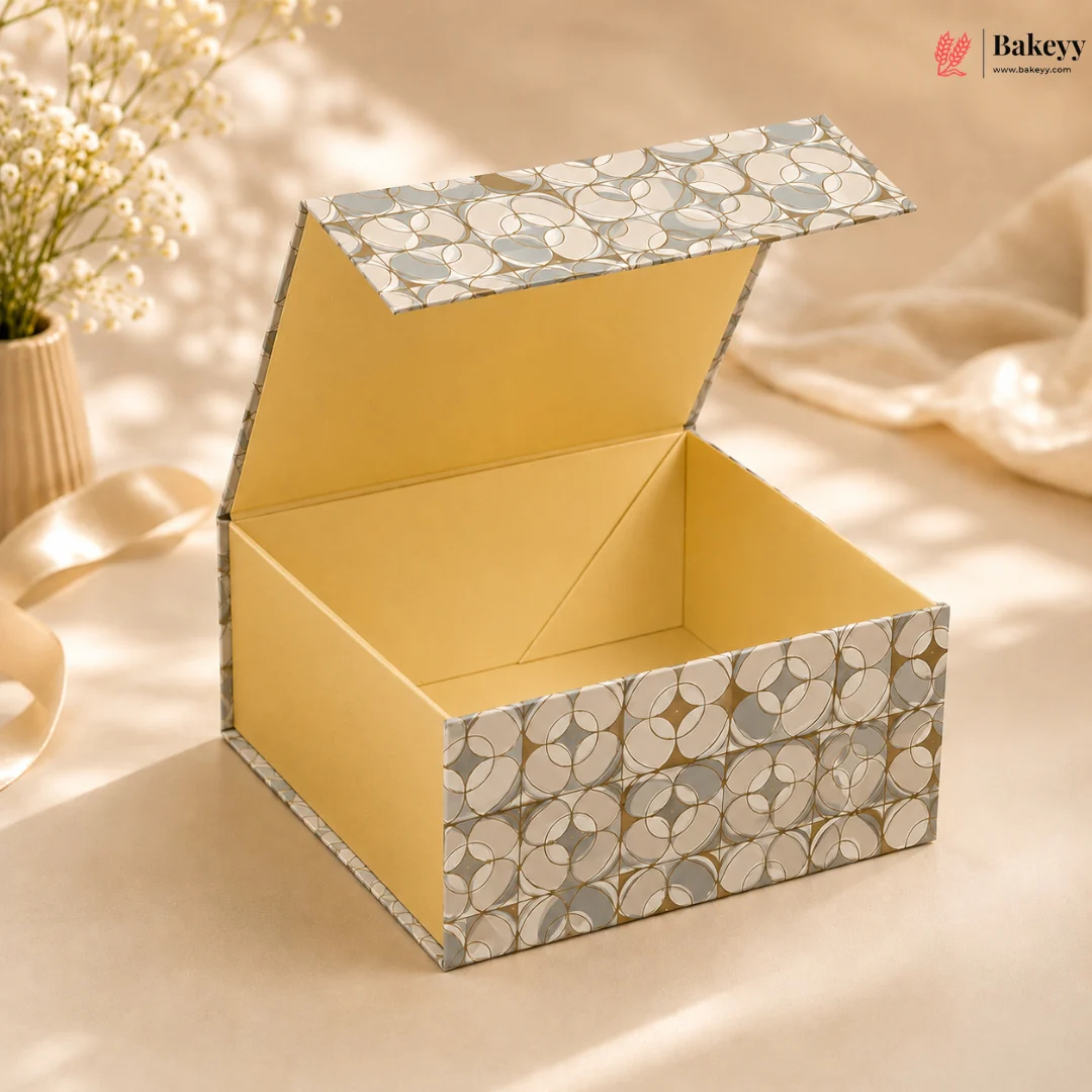 Flip-Open Magnetic Hamper Box with Premium Printed Exterior and Gold Inner Finish - Image 3