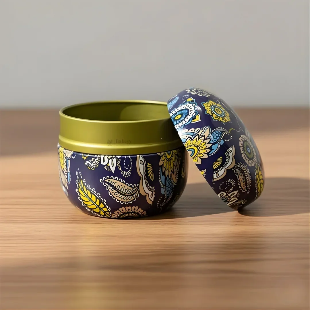 Candle Tin Round Shaped Decorative Boxes | Empty Candle Boxes | Candle Tin Box | Decorative Storage box | Pack of 1 - Image 8