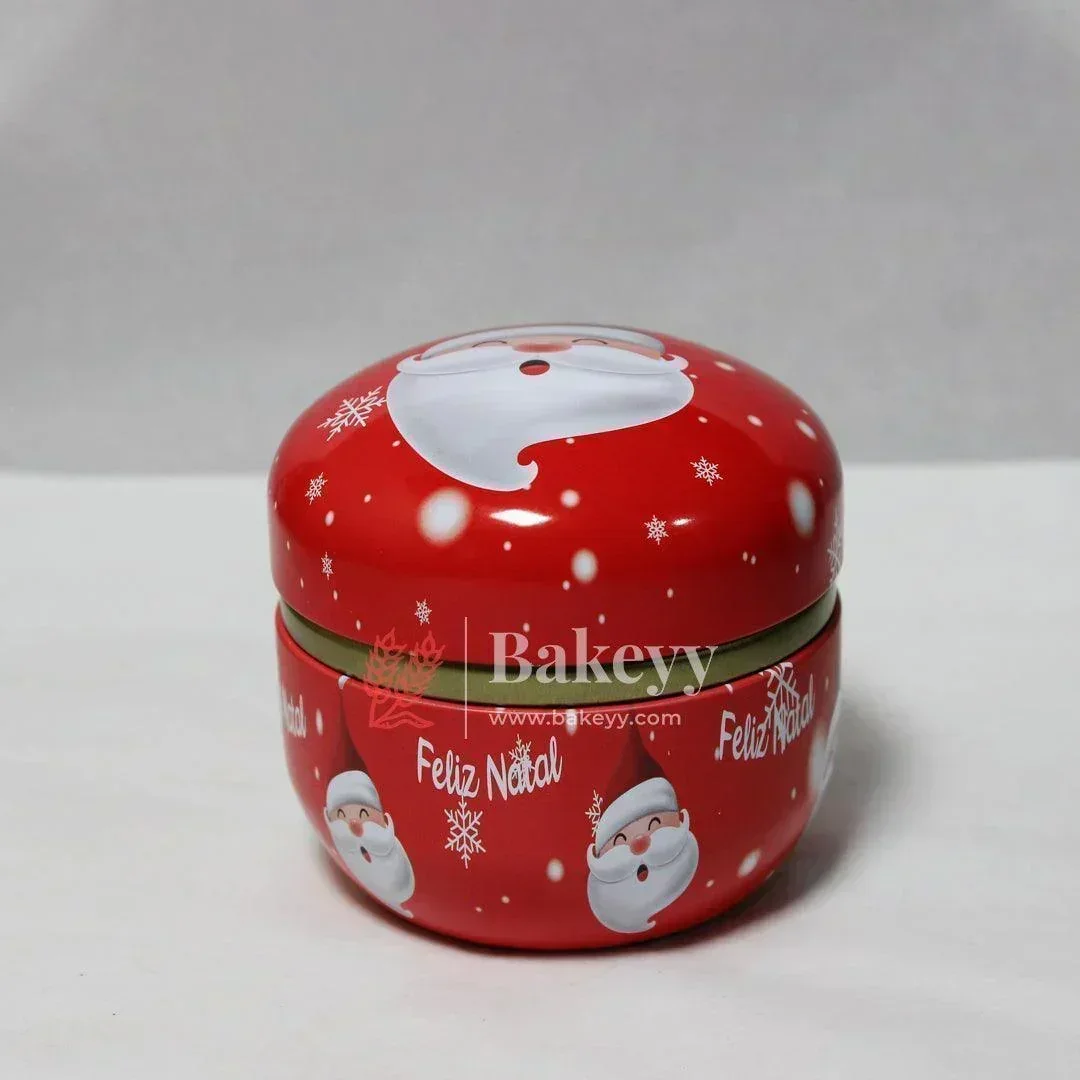 Christmas Design Round Tin Box | Candle Tin Box |Rounded Edges| Mix Design | Pack of 6 - Image 3