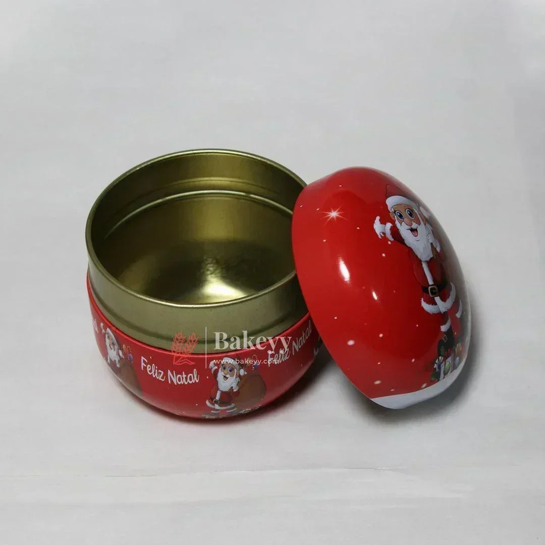 Christmas Design Round Tin Box | Candle Tin Box |Rounded Edges| Mix Design | Pack of 6 - Image 4