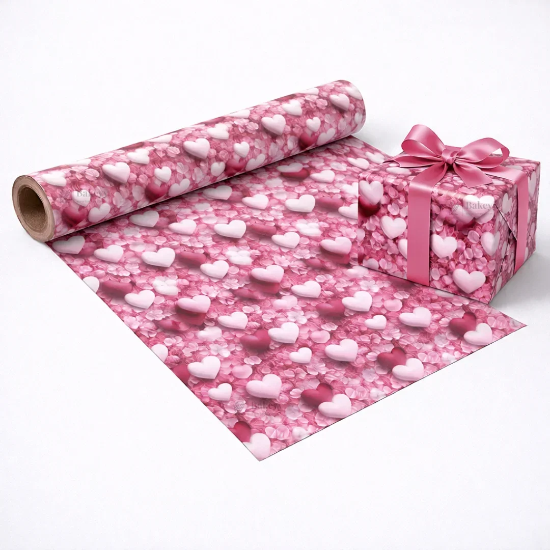 Floral & Heart Print Gift Wrapping Paper Sheets | Premium Decorative Wrapping for Gifting | Pack of 25 sheets - Image 4