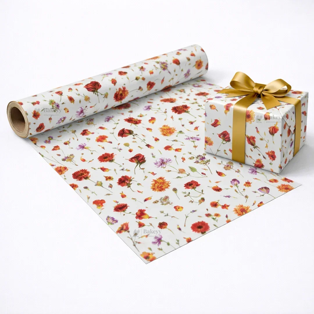 Floral & Heart Print Gift Wrapping Paper Sheets | Premium Decorative Wrapping for Gifting | Pack of 25 sheets - Image 9