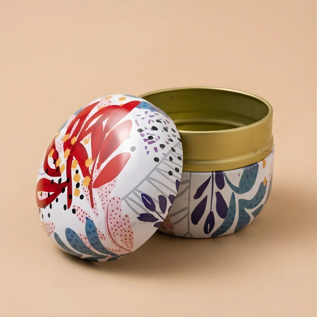 Floral Print Candle Tin Box | Decorative Storage Tin | Pack of 1 - Image 7