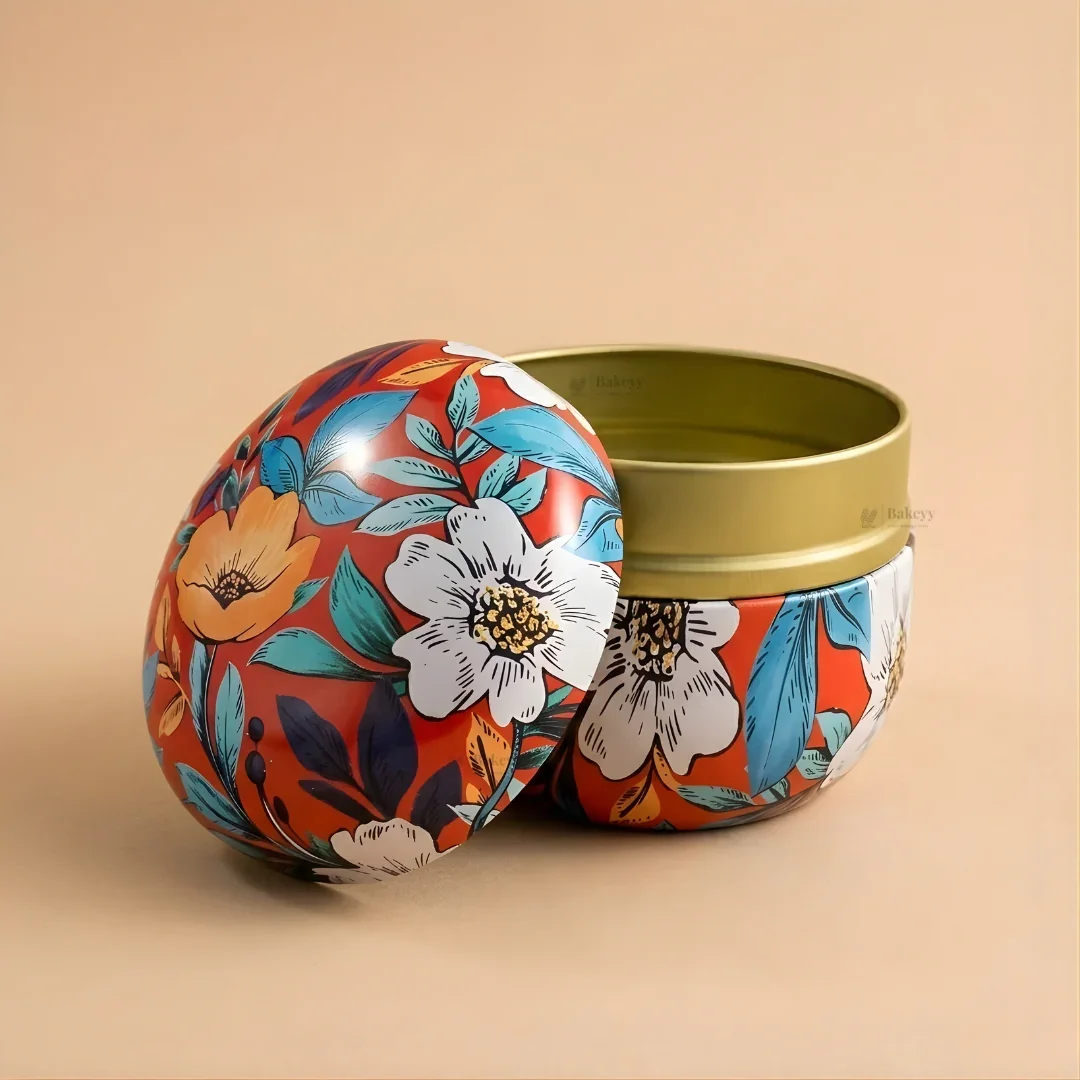 Floral Print Candle Tin Box | Decorative Storage Tin | Pack of 1 - Image 8