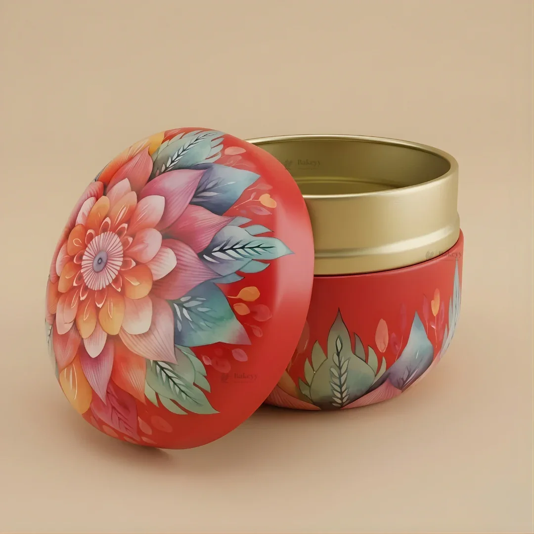 Floral Print Candle Tin Box | Decorative Storage Tin | Pack of 1 - Image 9