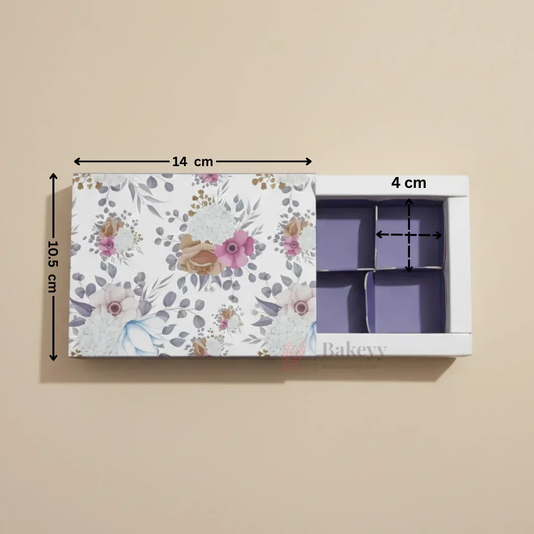 Floral Printed Chocolate Gift Box with Inner Tray | Premium Sleeve Box for Chocolates & Hampers | Multipurpose Box | Pack of 10 - Image 2